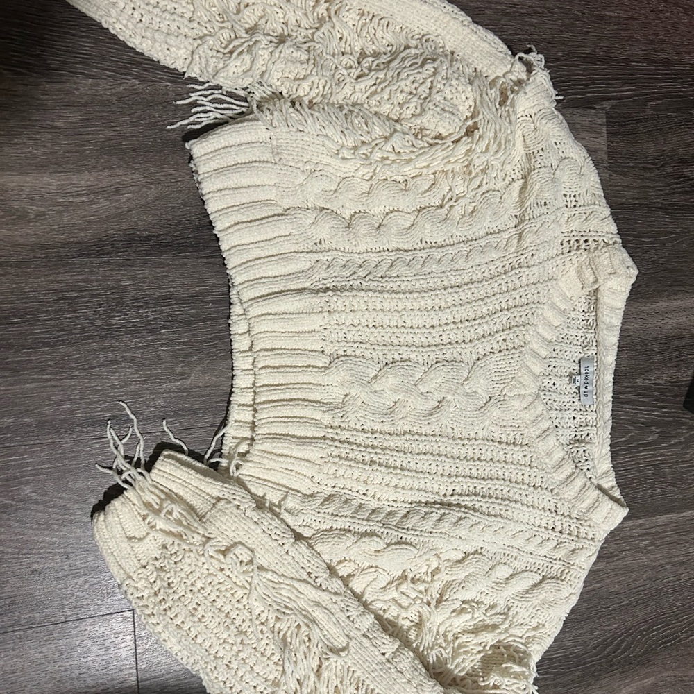 Hooked Up by IOT Ivory Knit Sweater